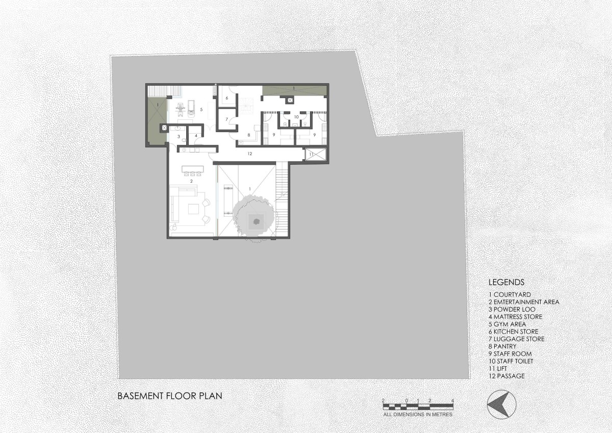 Basement Floor Plan of Ishtika House by SPASM Design Architects