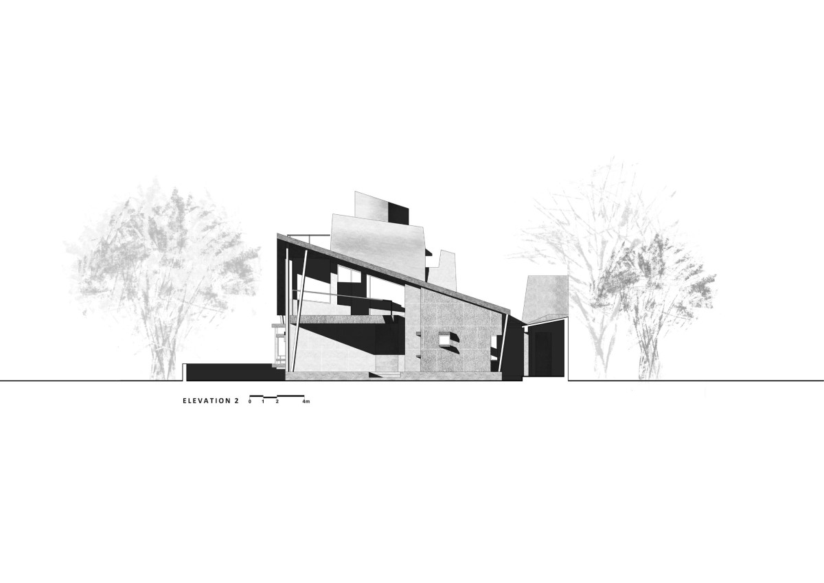 Elevation of House at Gulmohar Greens by Studio 4000