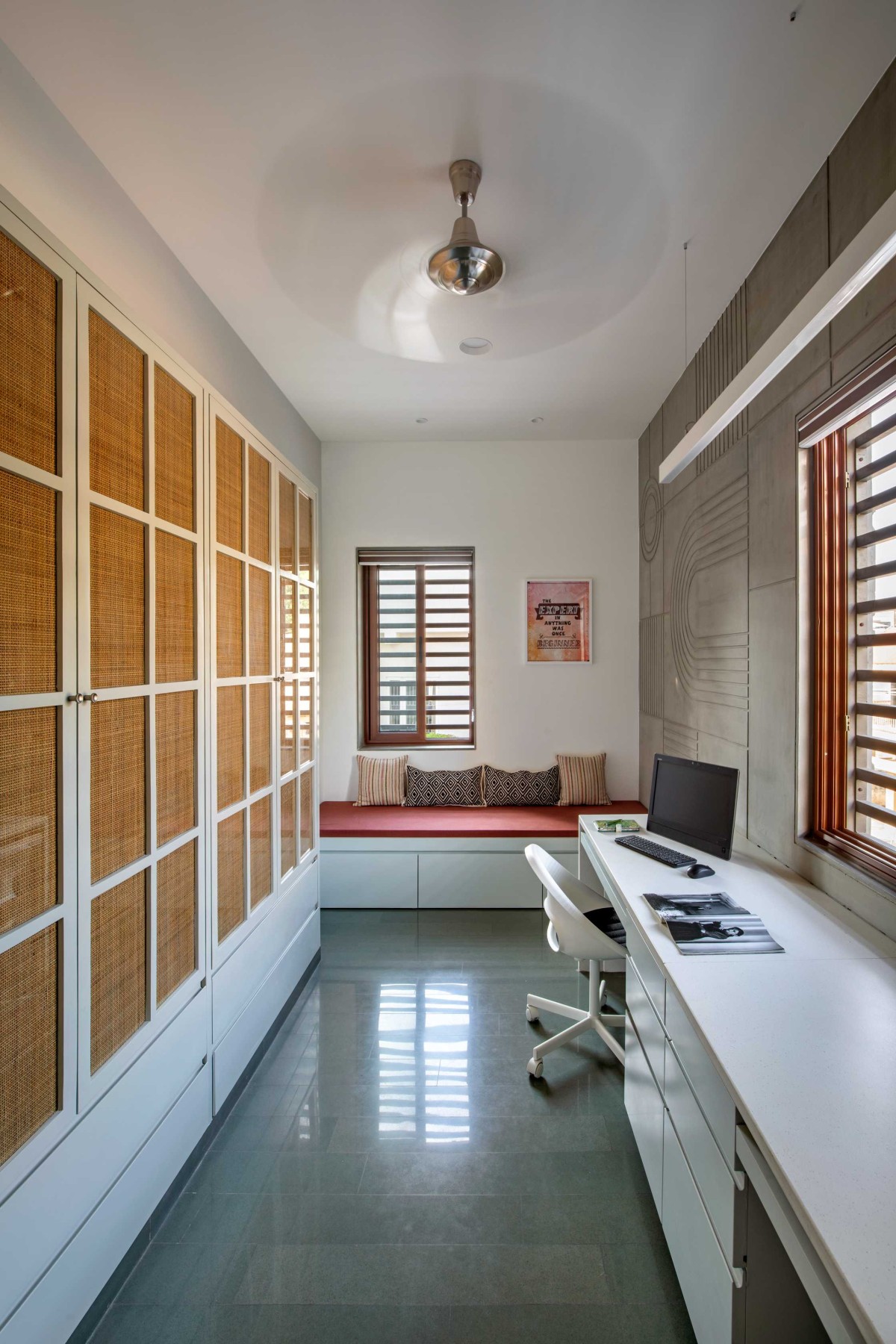 Study area of Concrete Screen Bungalow by DP Dimensions