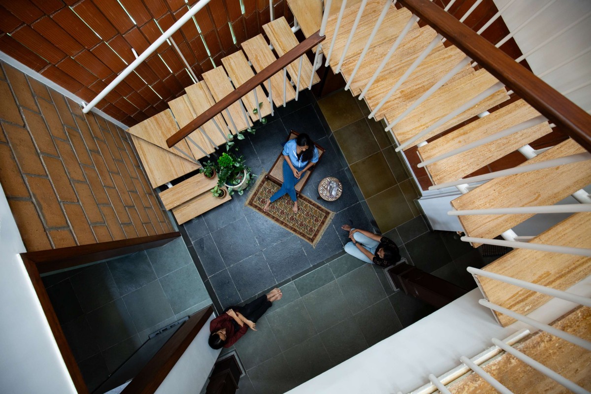 View from staircase of Hombale Residence by Dhi Architecture and Design