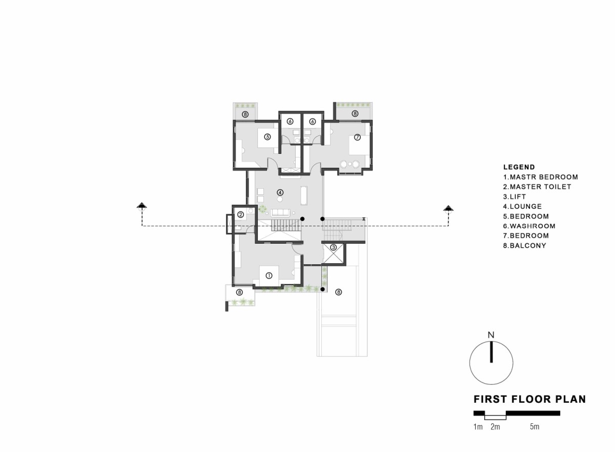 First floor plan of Meraki by Marar’s Design Practice
