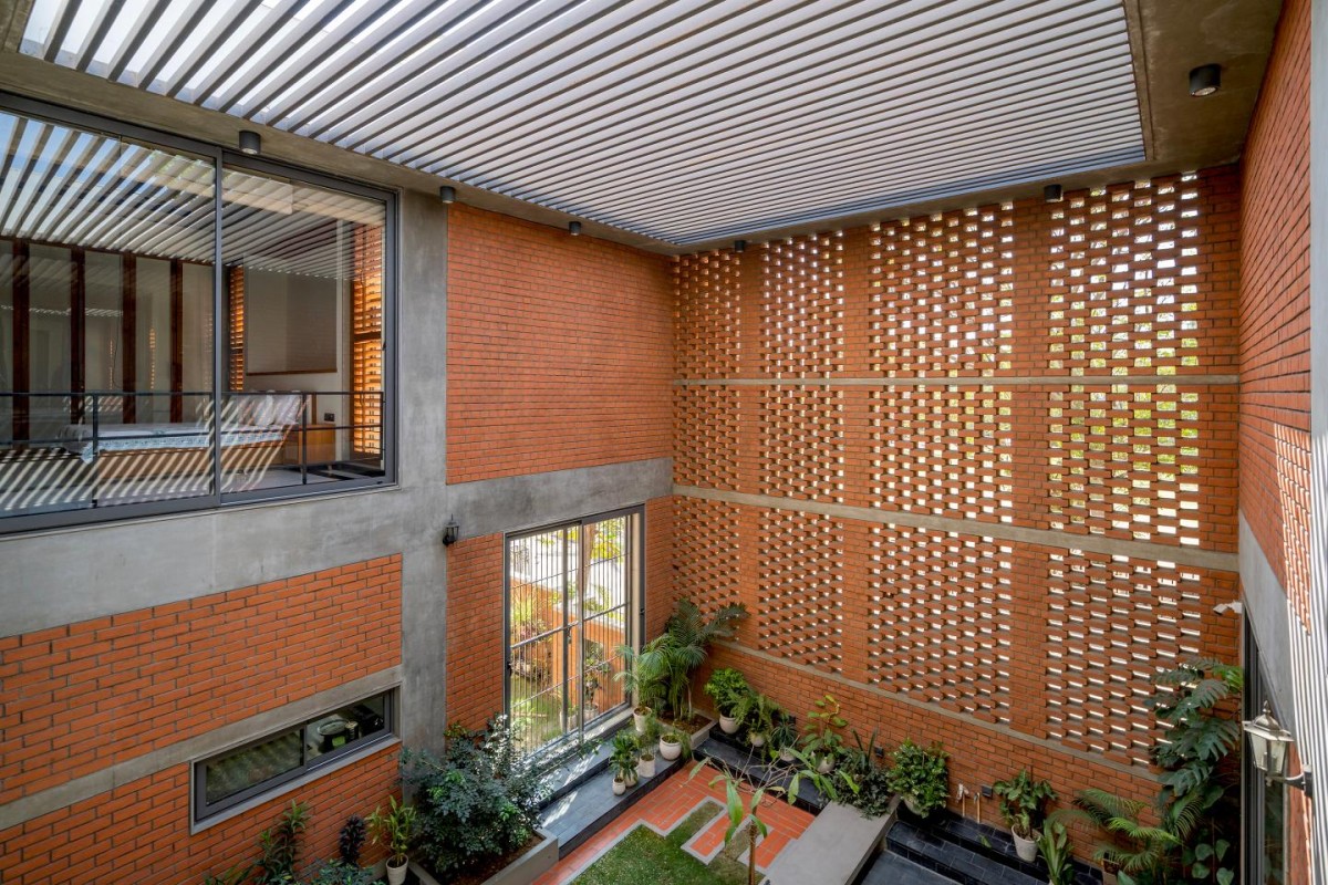 Courtyard view from first floor of An Urban House by MISA Architects