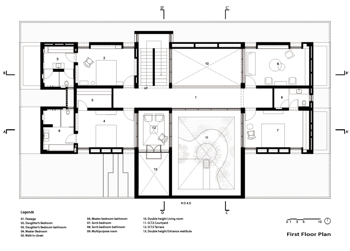 Ground Floor Plan of An Urban House by MISA Architects