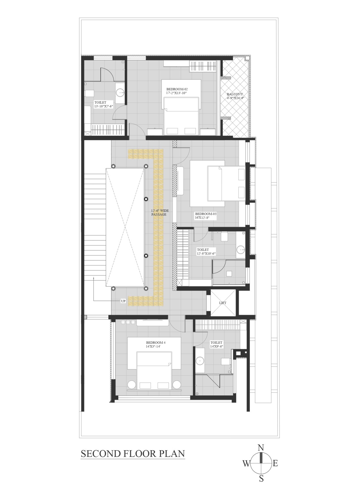 Second floor plan of An Indian Abode by K.N. Associates