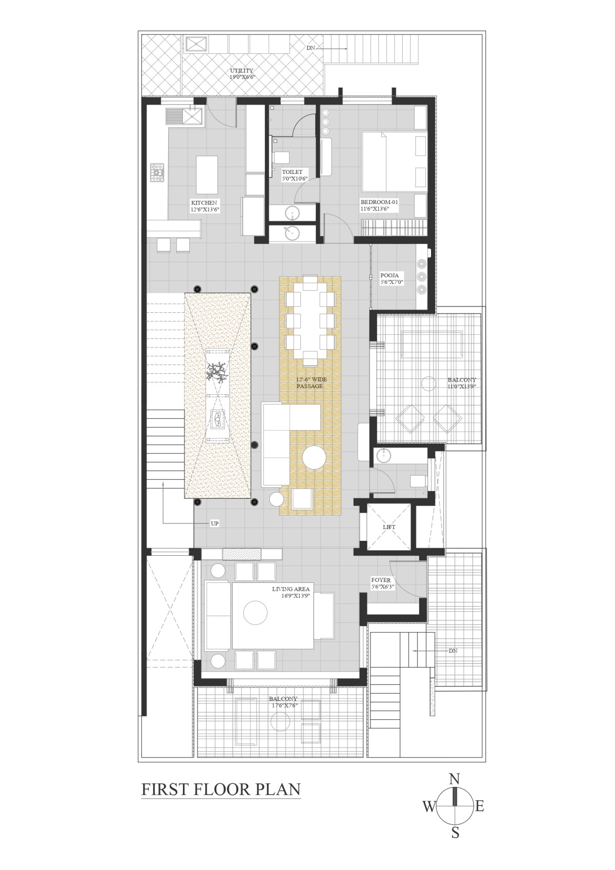 First floor plan of An Indian Abode by K.N. Associates