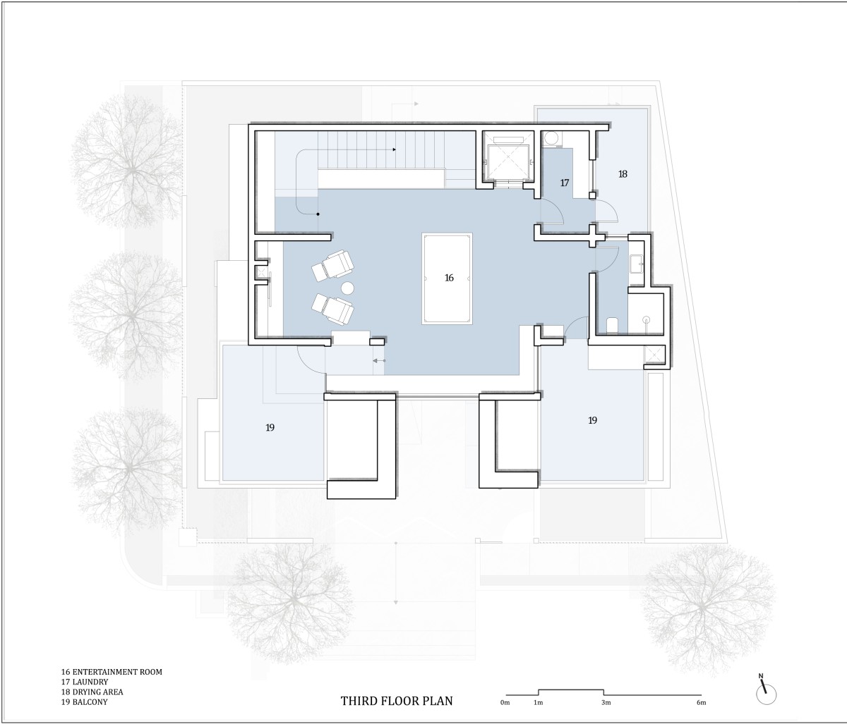 Third floor plan of RL Residence by SDeG