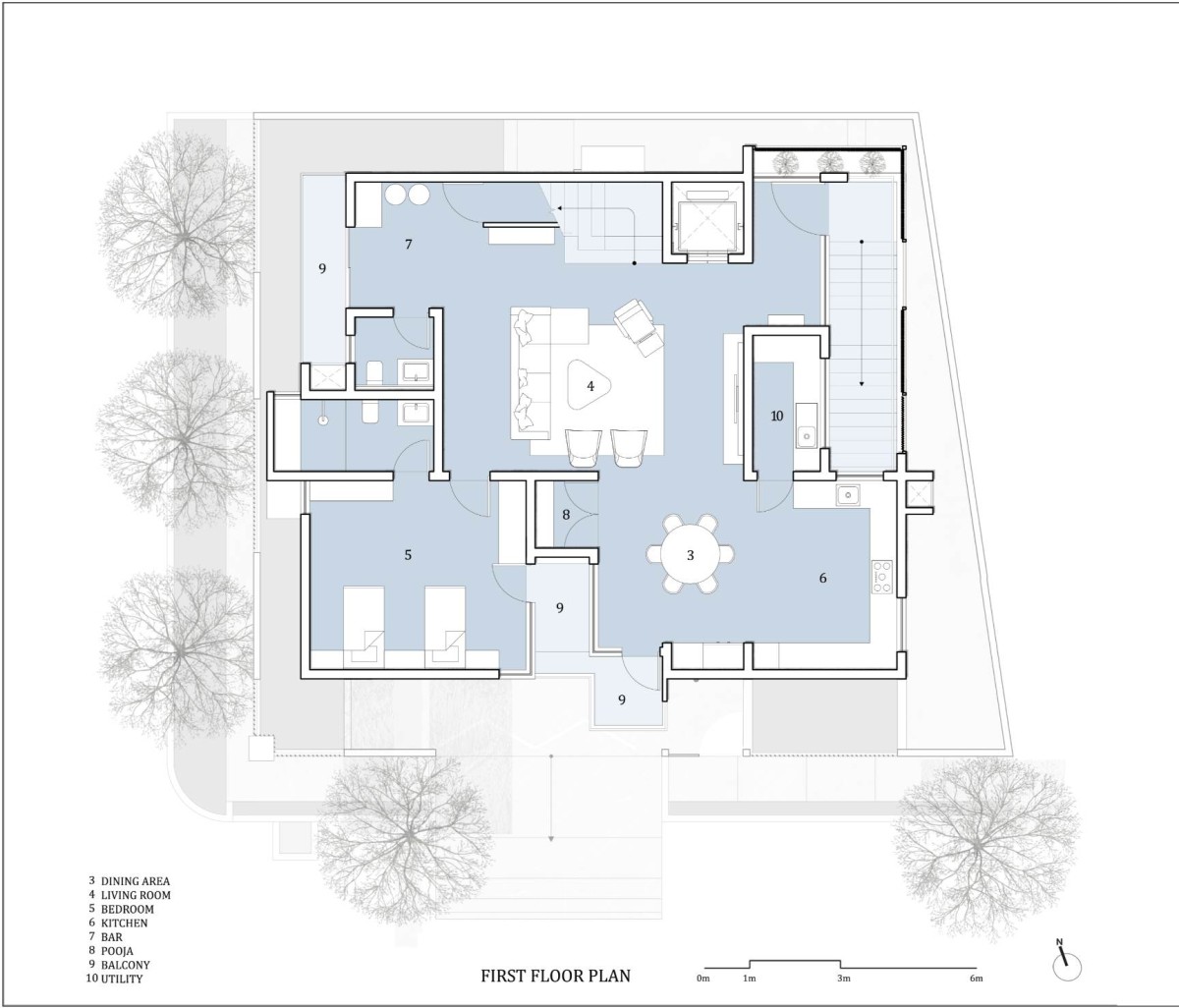 First floor plan of RL Residence by SDeG