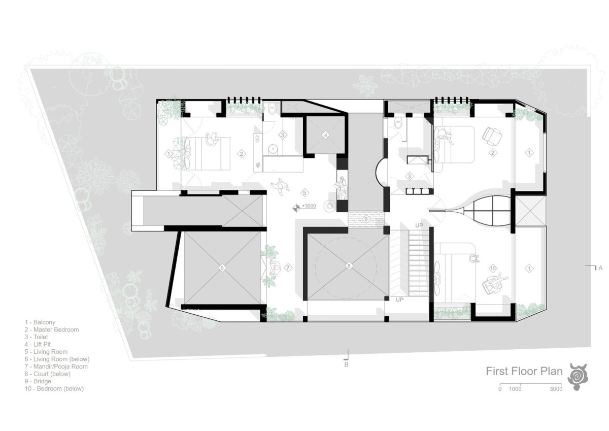 First Floor Plan of The Breathing Quadrant by PMA madhushala