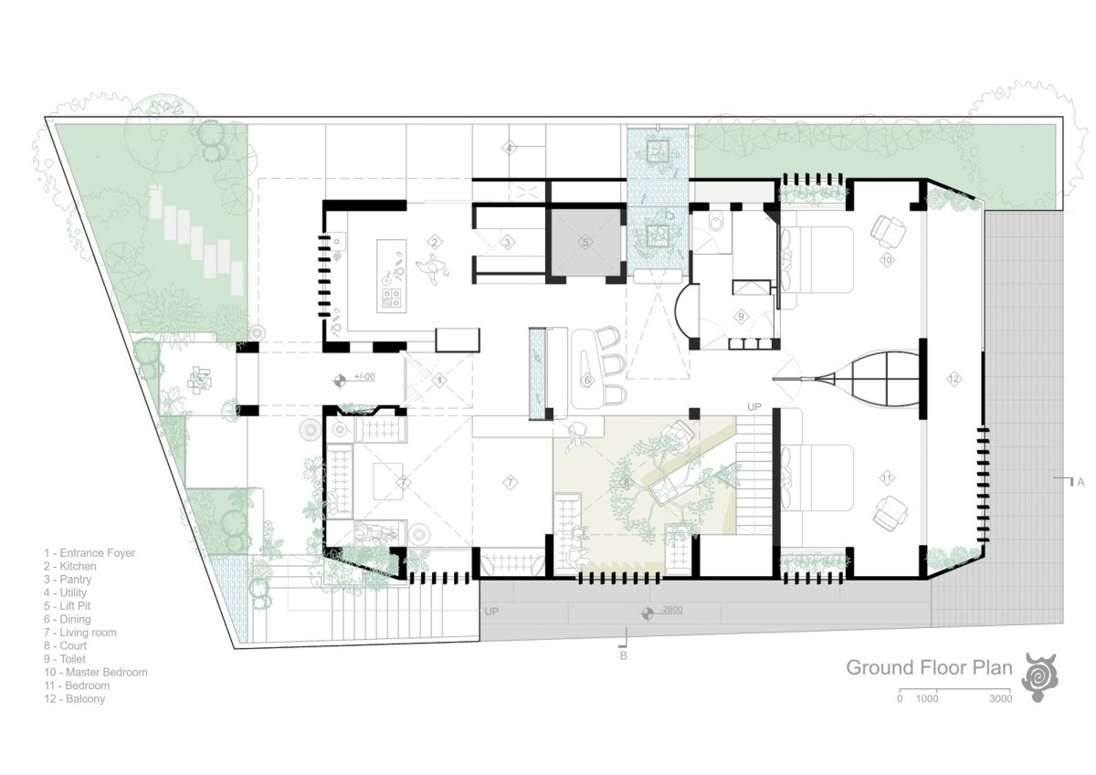 Ground Floor Plan of The Breathing Quadrant by PMA madhushala