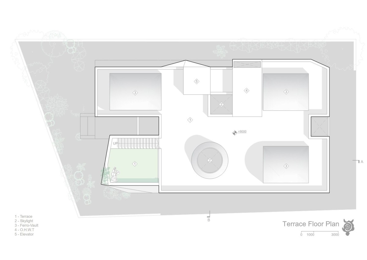 Terrace Floor Plan of The Breathing Quadrant by PMA madhushala
