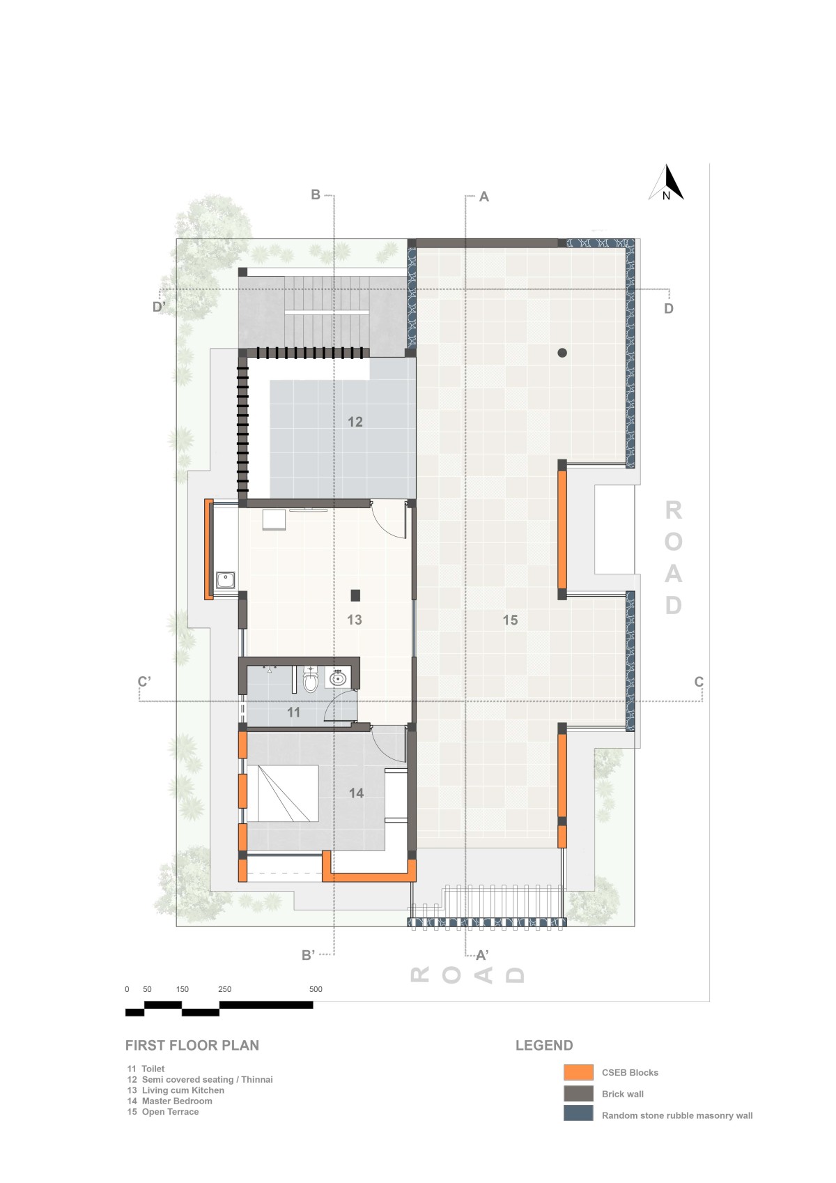 First floor plan of Alamu Nilayam by RP Architects