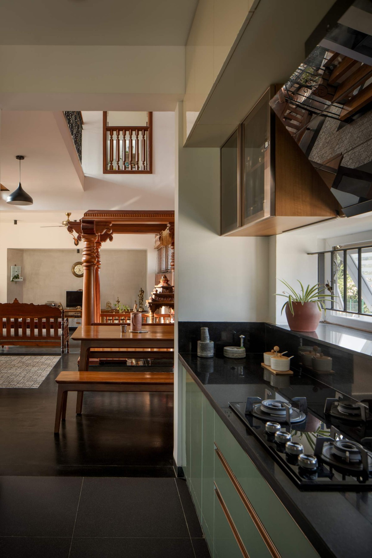 Kitchen of Brindavana Residence by Veerajshet Design Studio