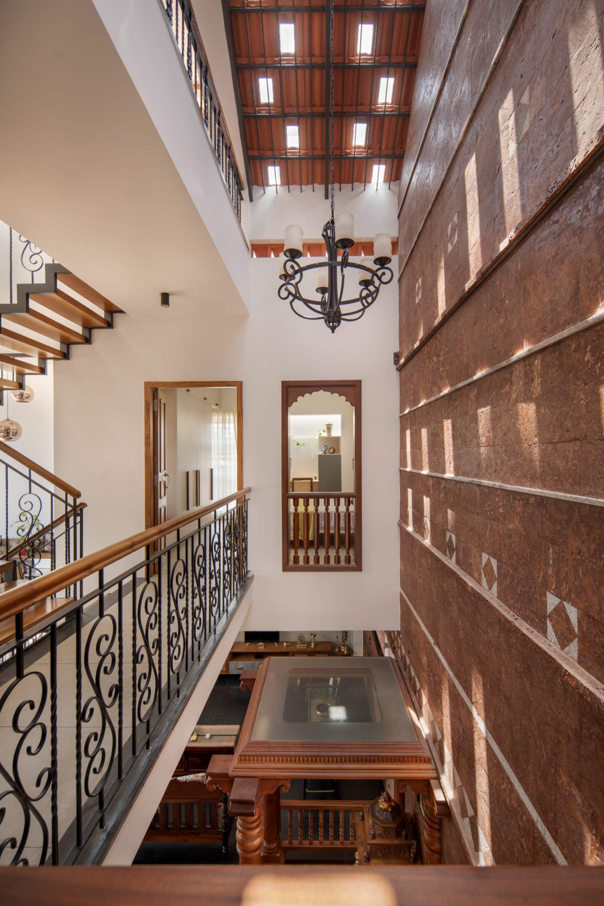 First floor view of Brindavana Residence by Veerajshet Design Studio