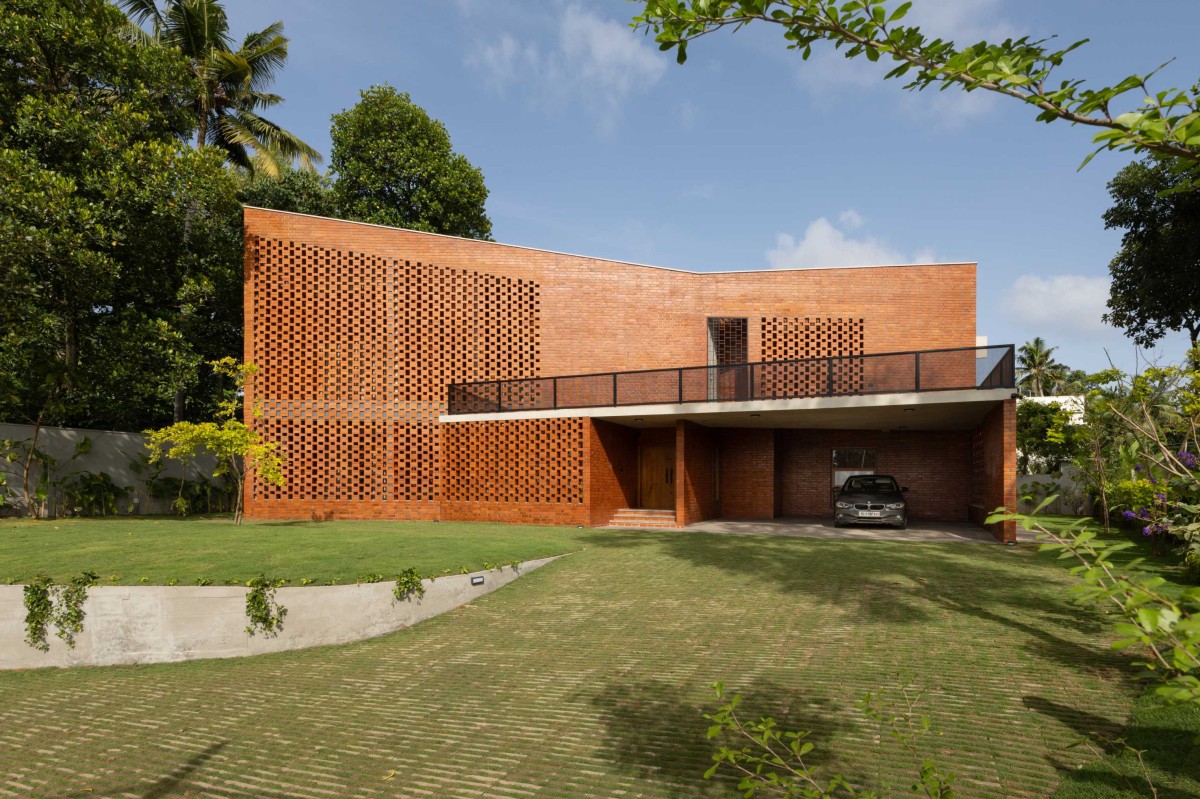 Exterior view of The Kenz House by Srijit Srinivas Architects