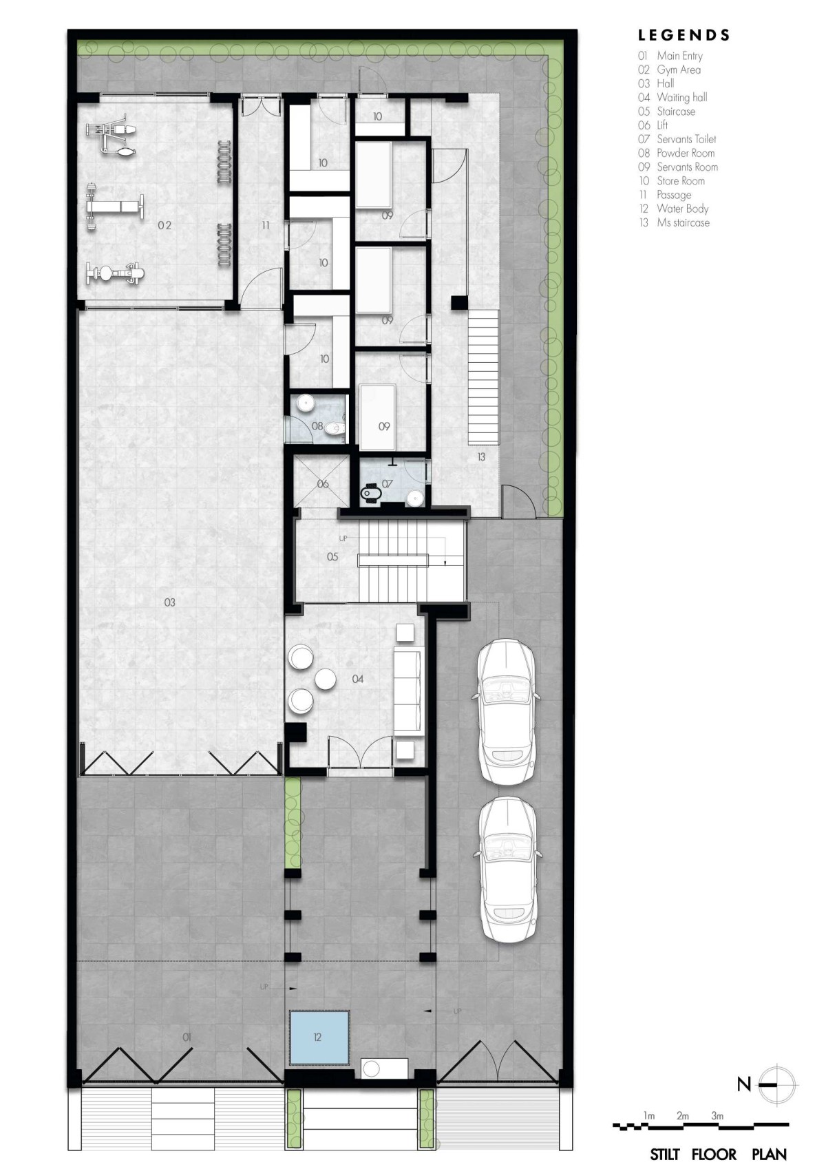 Stilt plan of Swatantra Residence by Spaces Architects@ka