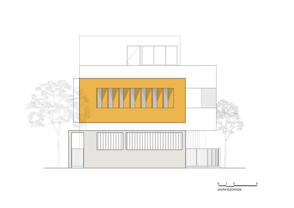 Elevation of Crossroad House by Studio Habitect