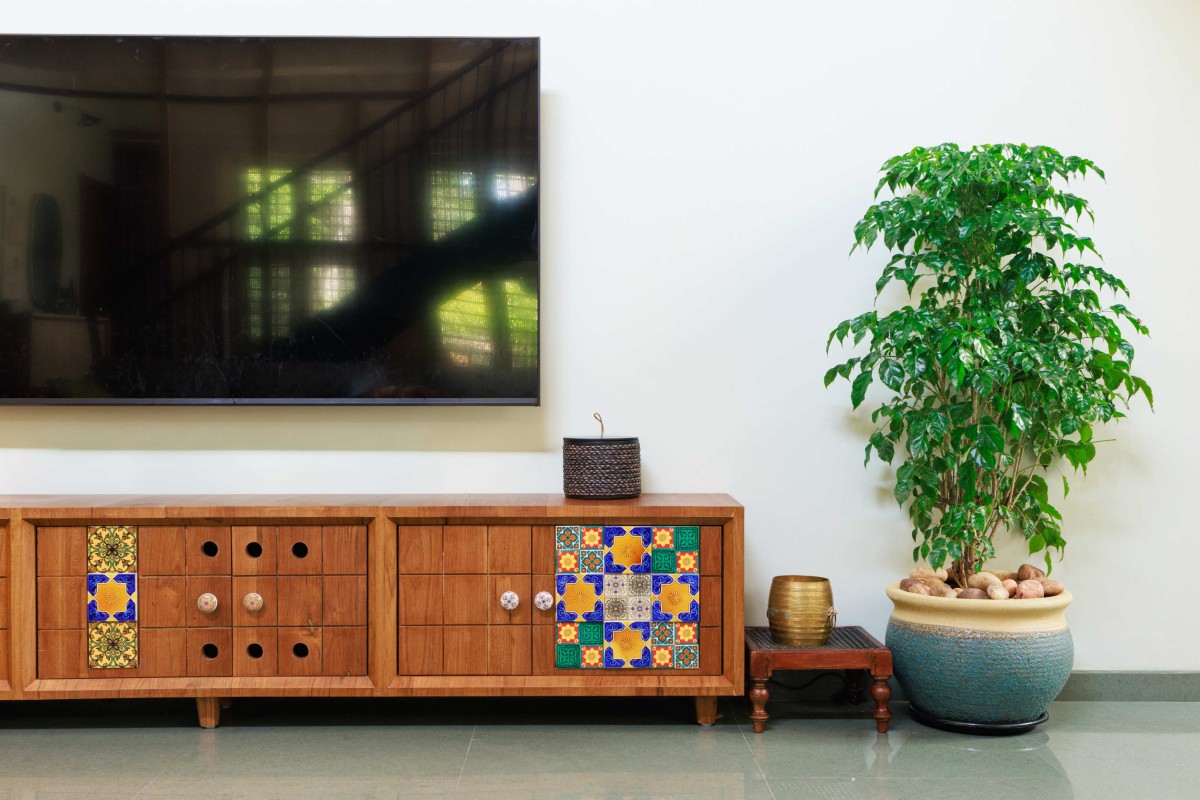 TV Unit of Teekay House by Brick and Stone