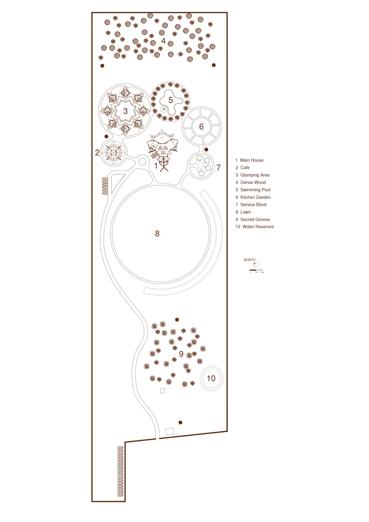 Site Plan of Mountain Dust by Mahesh Naik Architects