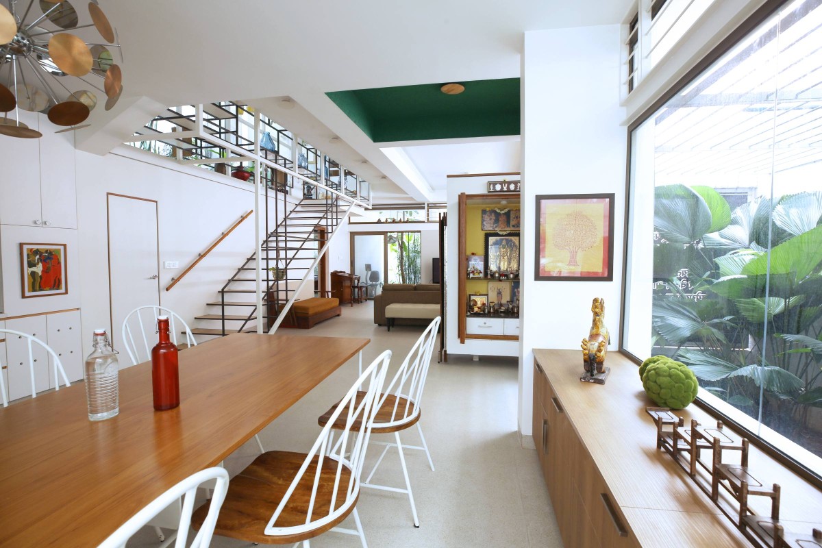 View of the Living from the Dining of Aadyam by Gaurav Roy Choudhury Architects