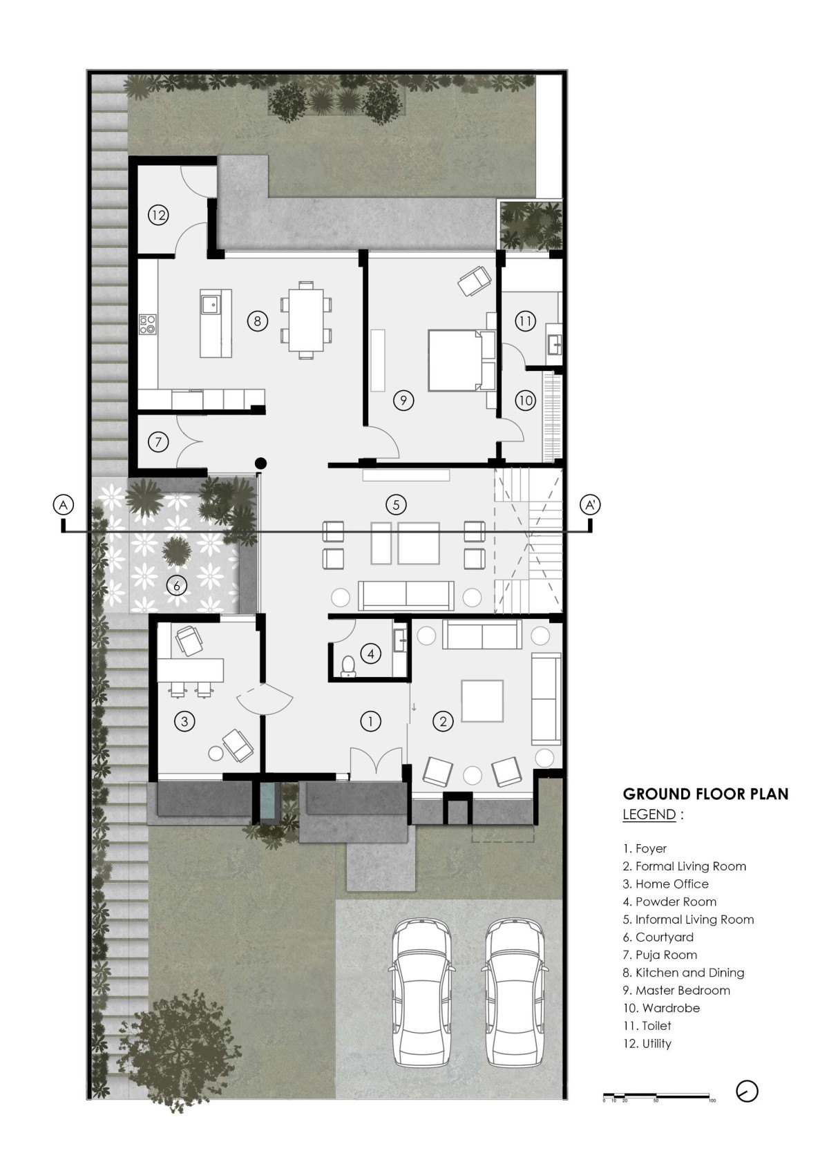 Ground Floor Plan of House One891 by Studio Vasaka