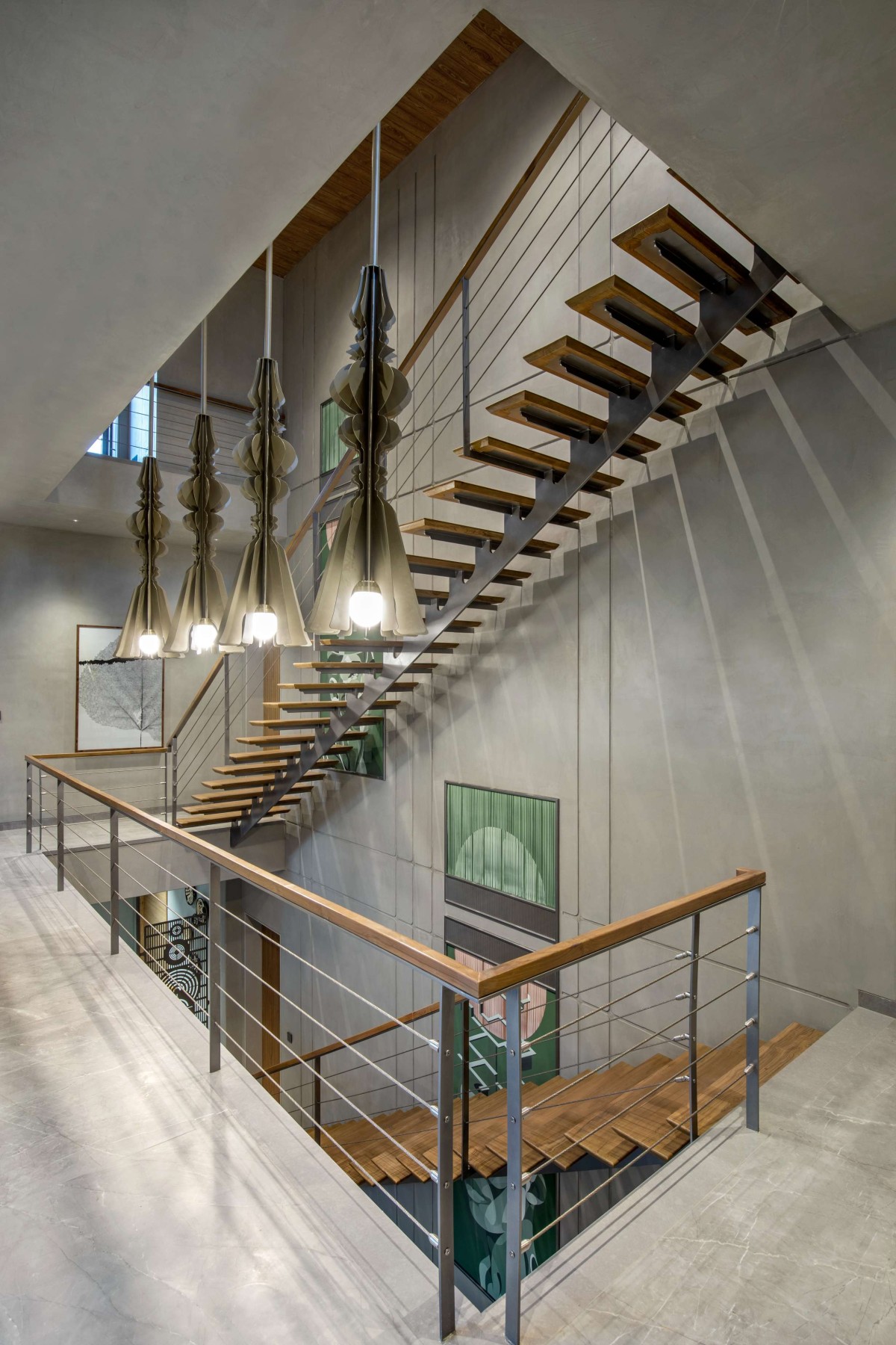 Staircase of 16 Screens House by A+T Associates