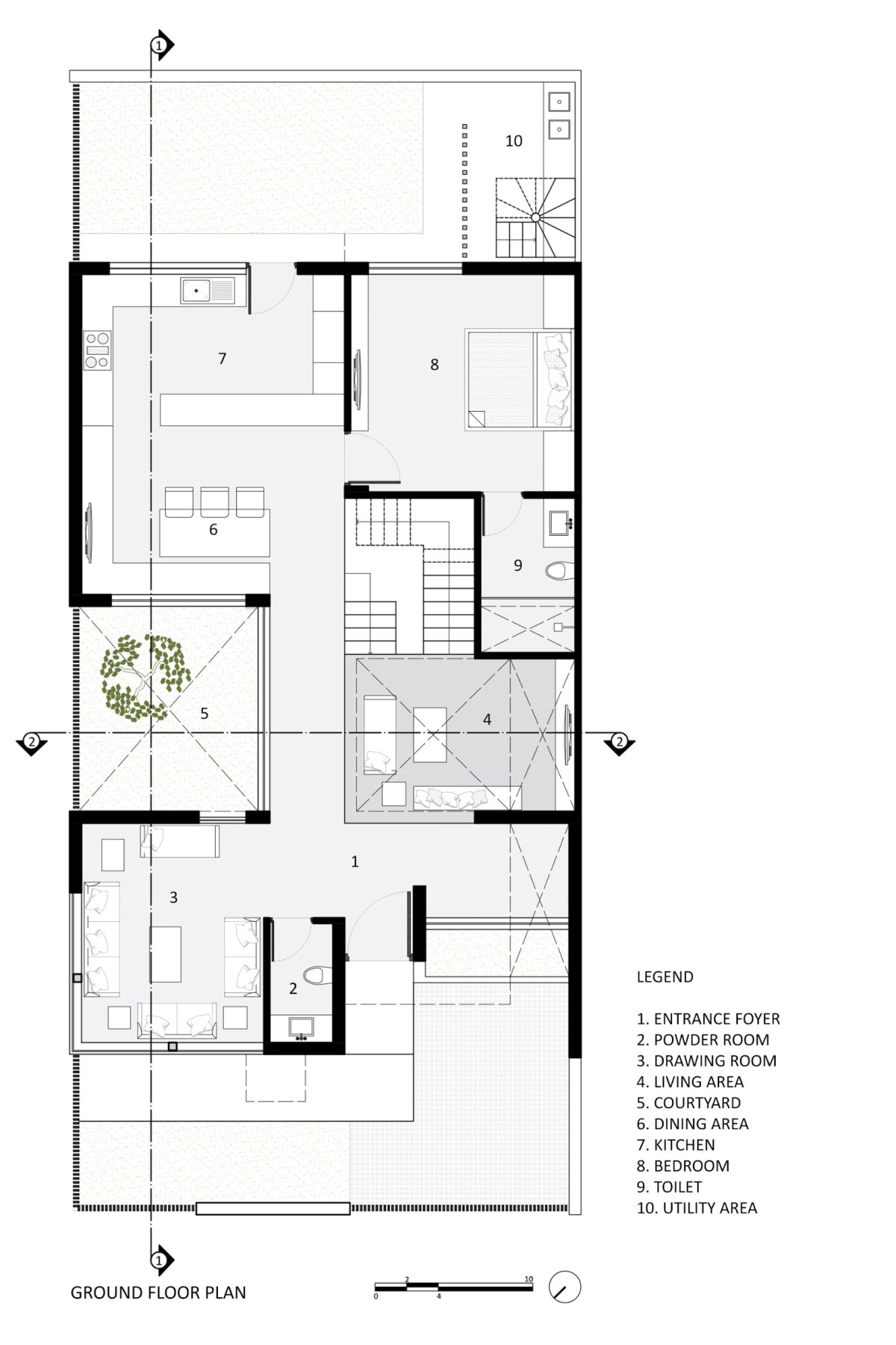 Ground Floor Plan of House Within by Arch.Lab