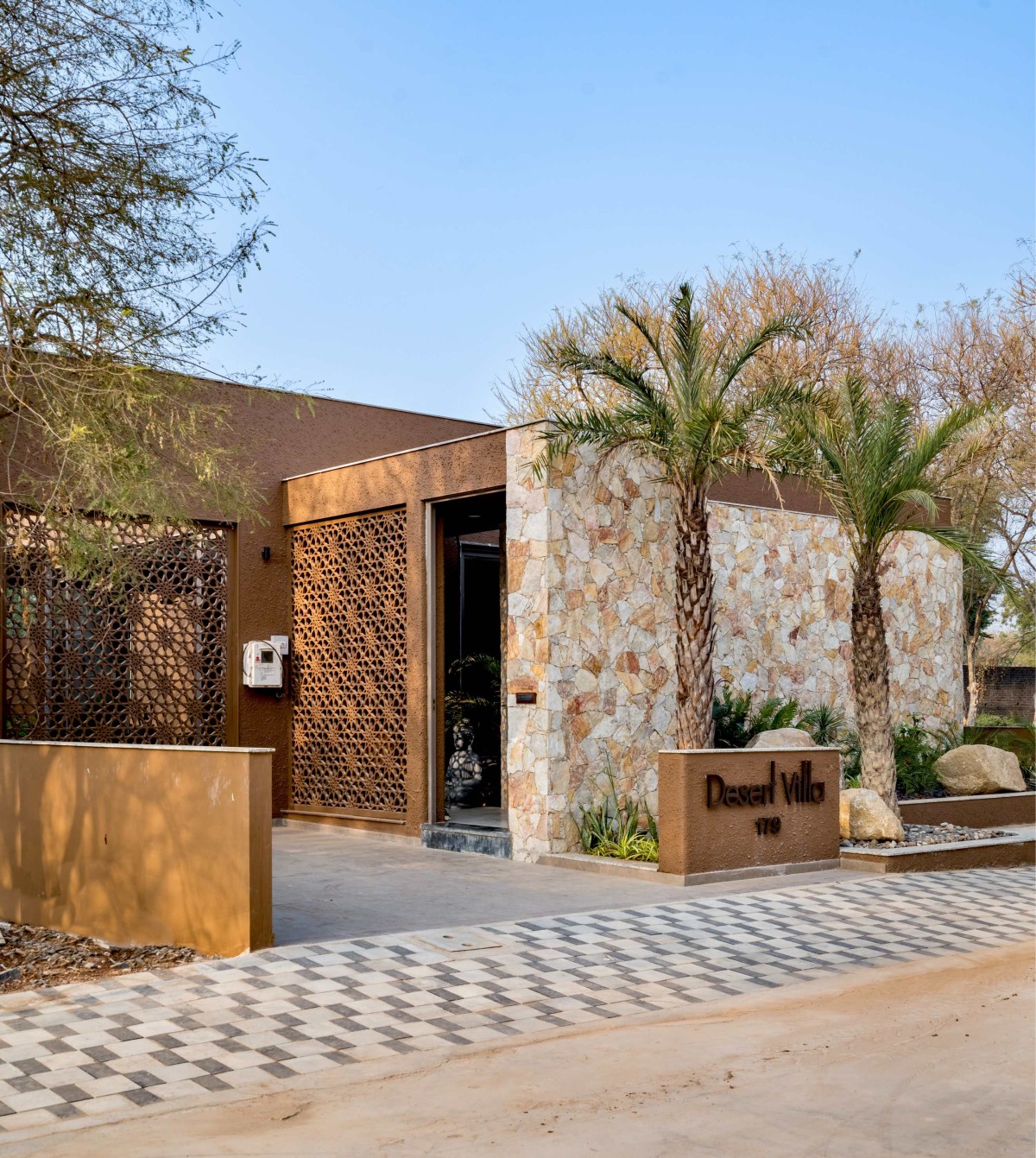 Entrance of Desert Villa by Ace Associates