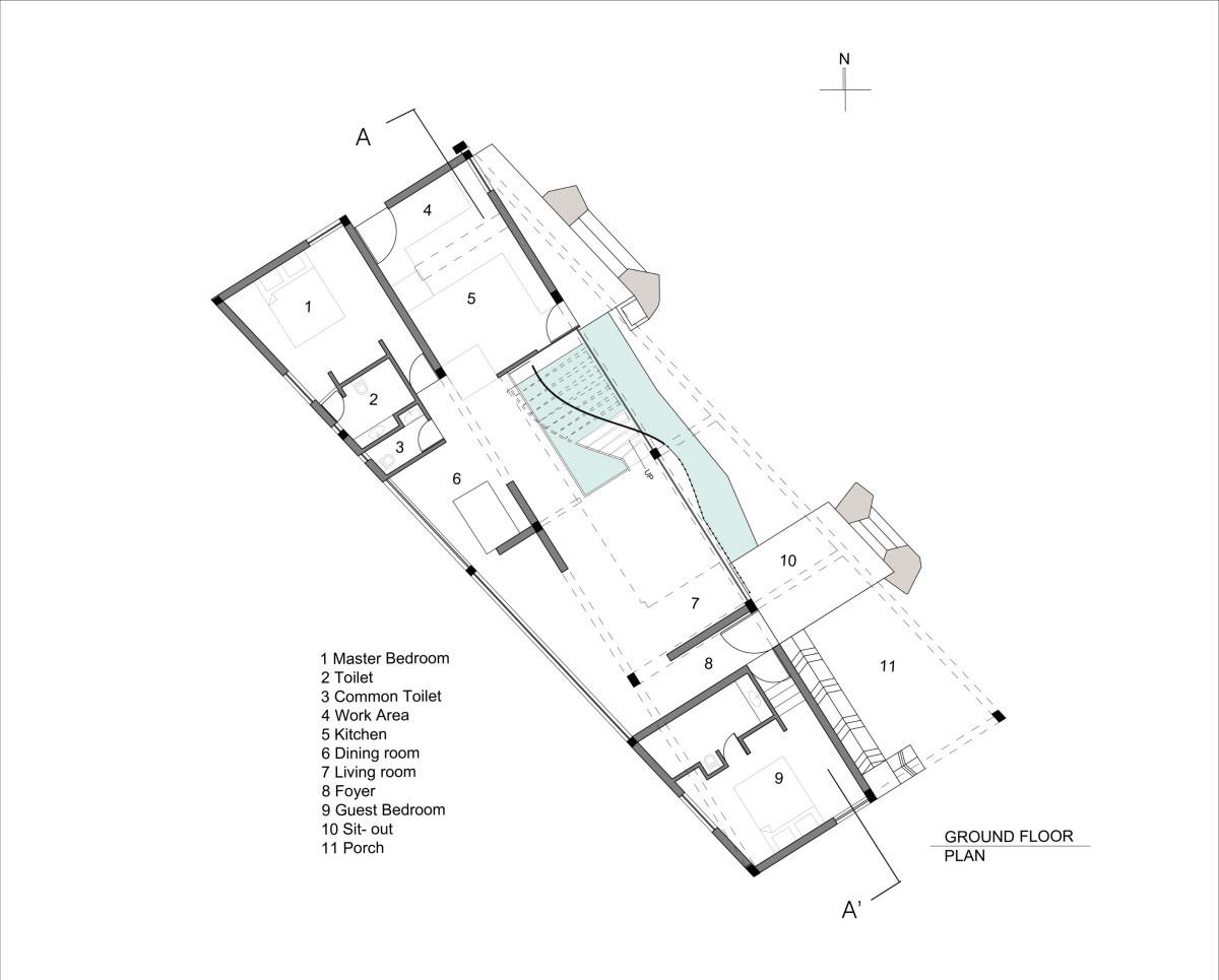 Ground Floor Plan of Iha Residence by Wallmakers