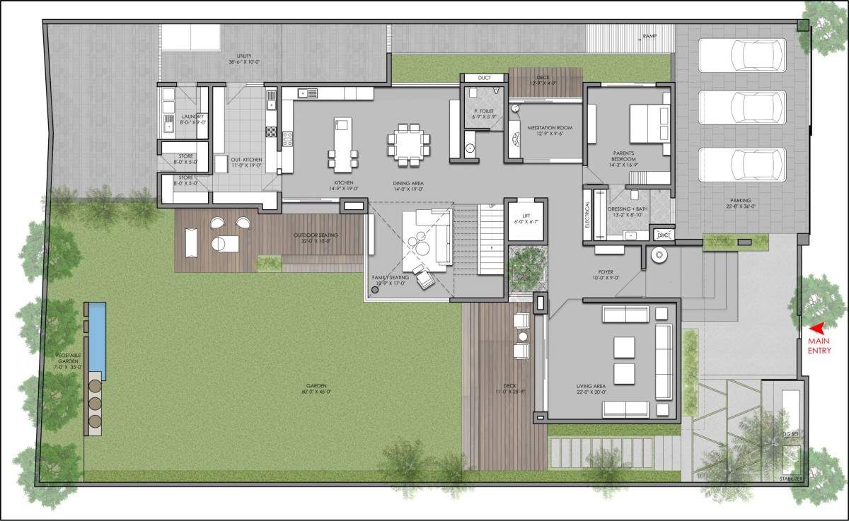 Ground floor plan of L - 23 by Usine Studio