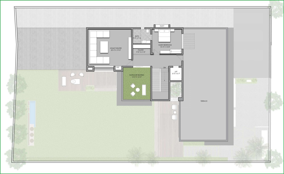 Second floor plan of L - 23 by Usine Studio