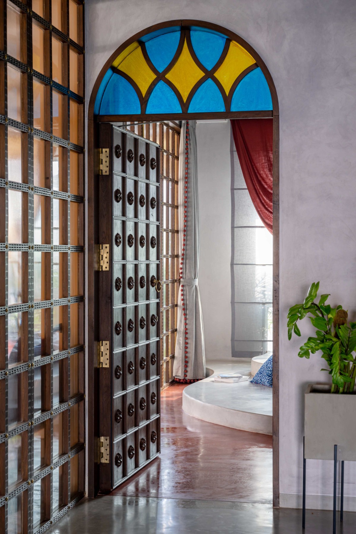 Bedroom entrance of Meera House by Design Work Group