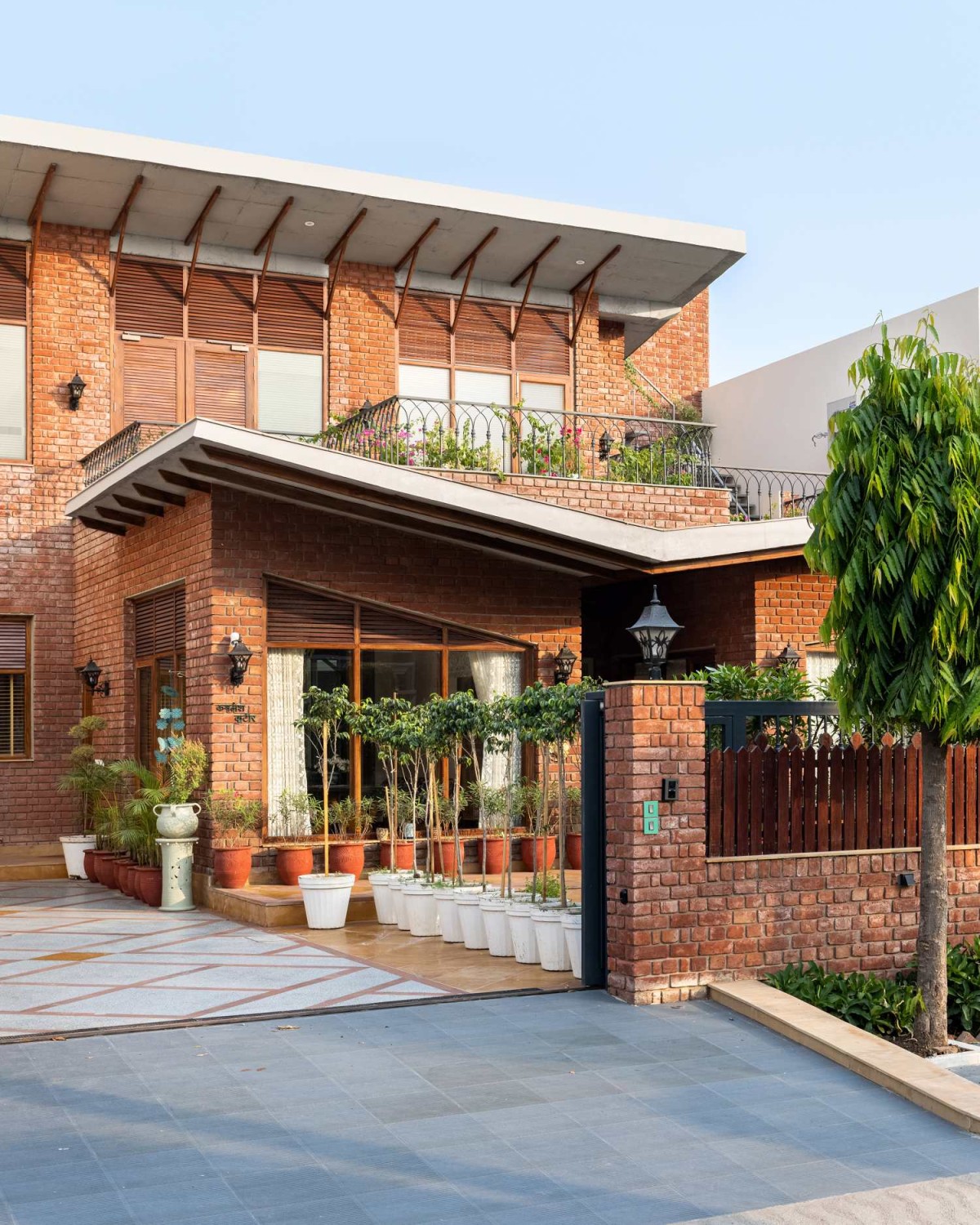Exterior view of The Tapered House by Studio Mohenjodaro
