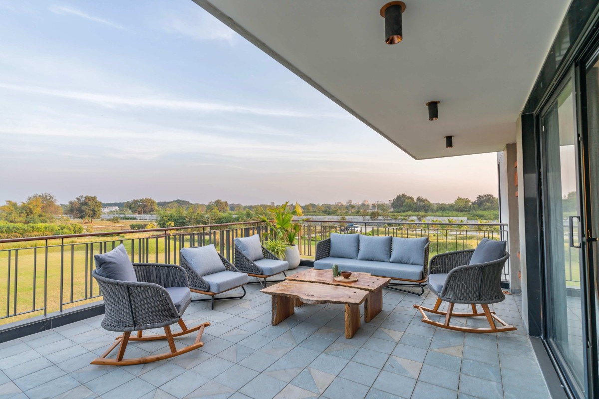 Open Terrace of Agrawal Farm by Urbscapes