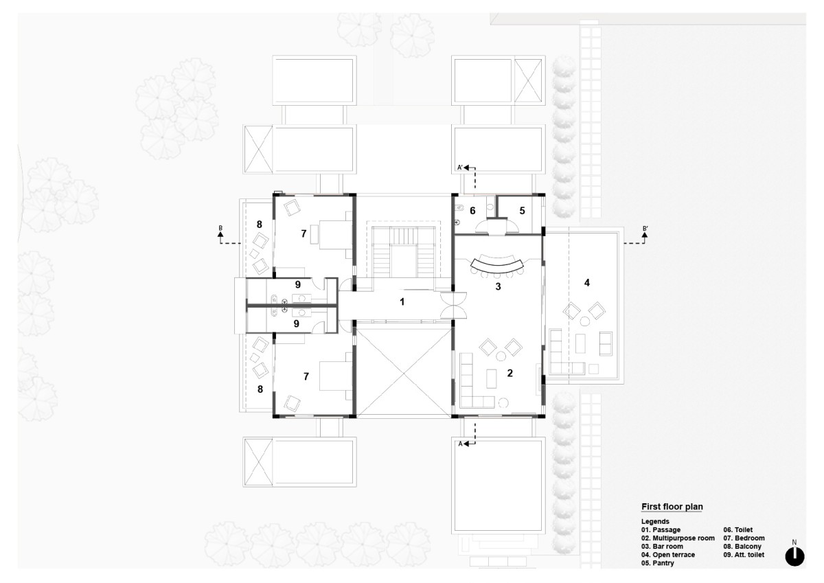 First floor plan of Agrawal Farm by Urbscapes