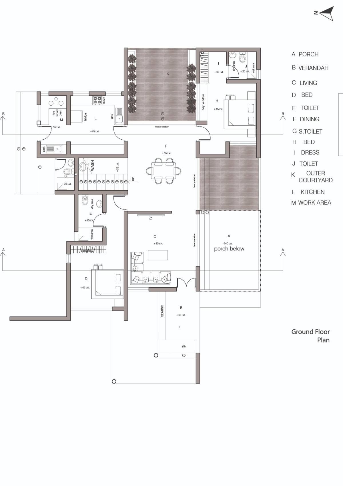 Ground Floor Plan of The Levelscape by Nestcraft Architecture