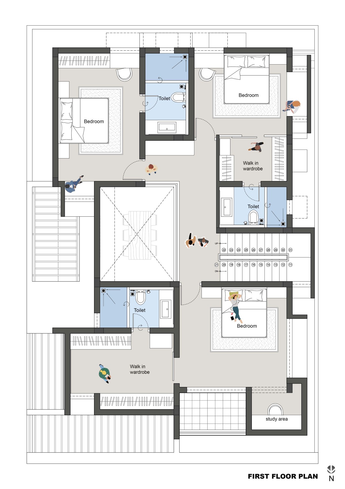 First floor plan of Falak Residence by Space