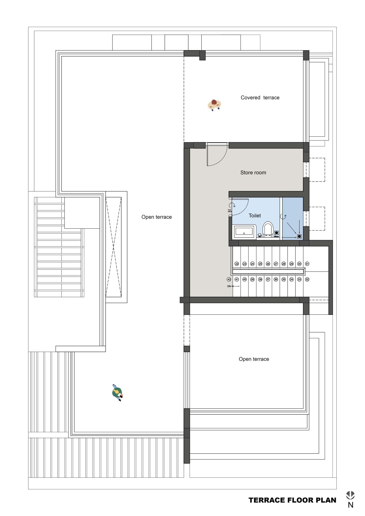 Terrace floor plan of Falak Residence by Space