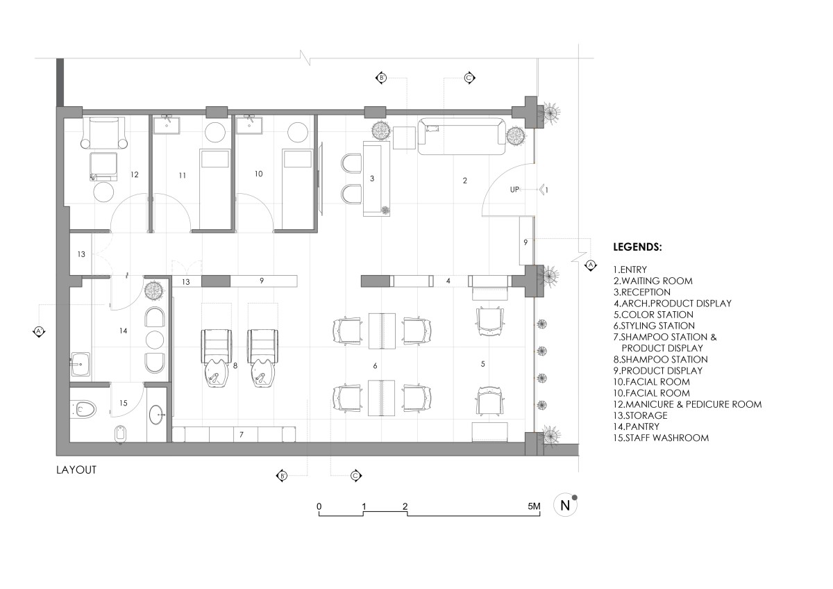 Plan of Meraki - Salon by Yellow Studios