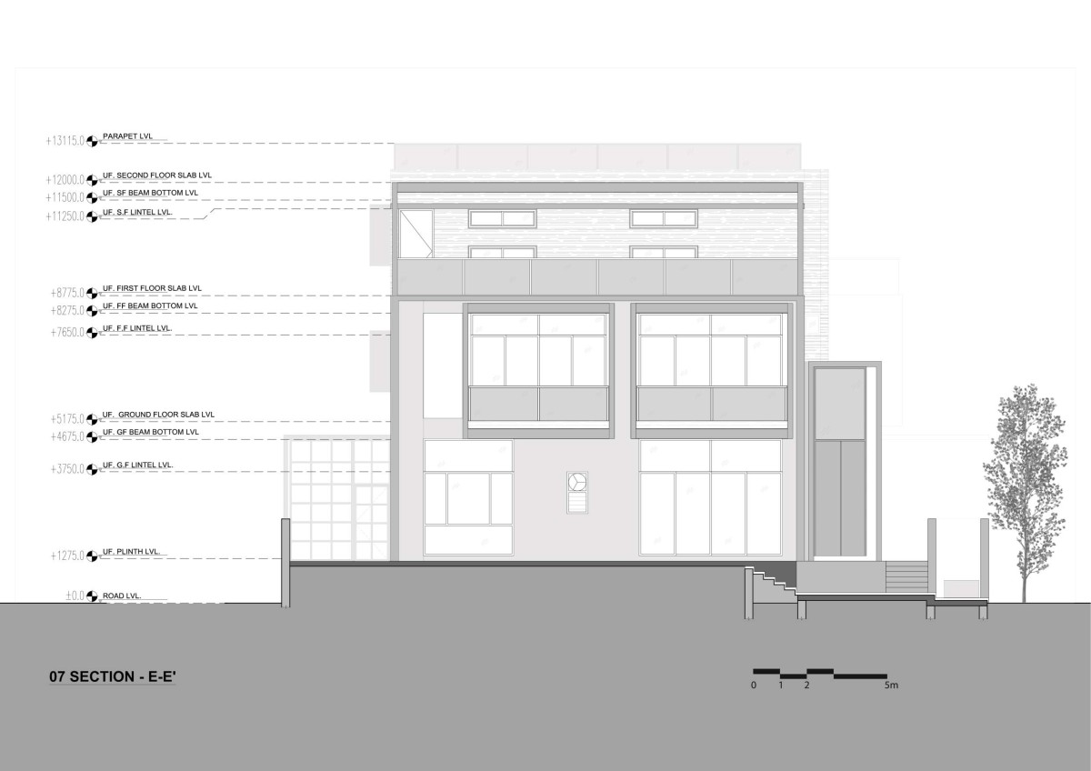 Elevation 2 of The Concrete Tree House by Architects at Work