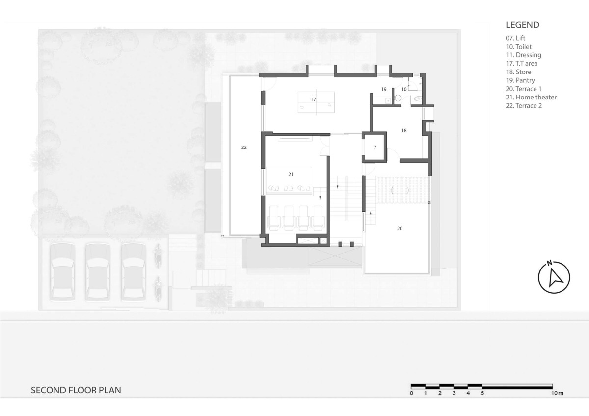 Second Floor Plan of The Concrete Tree House by Architects at Work