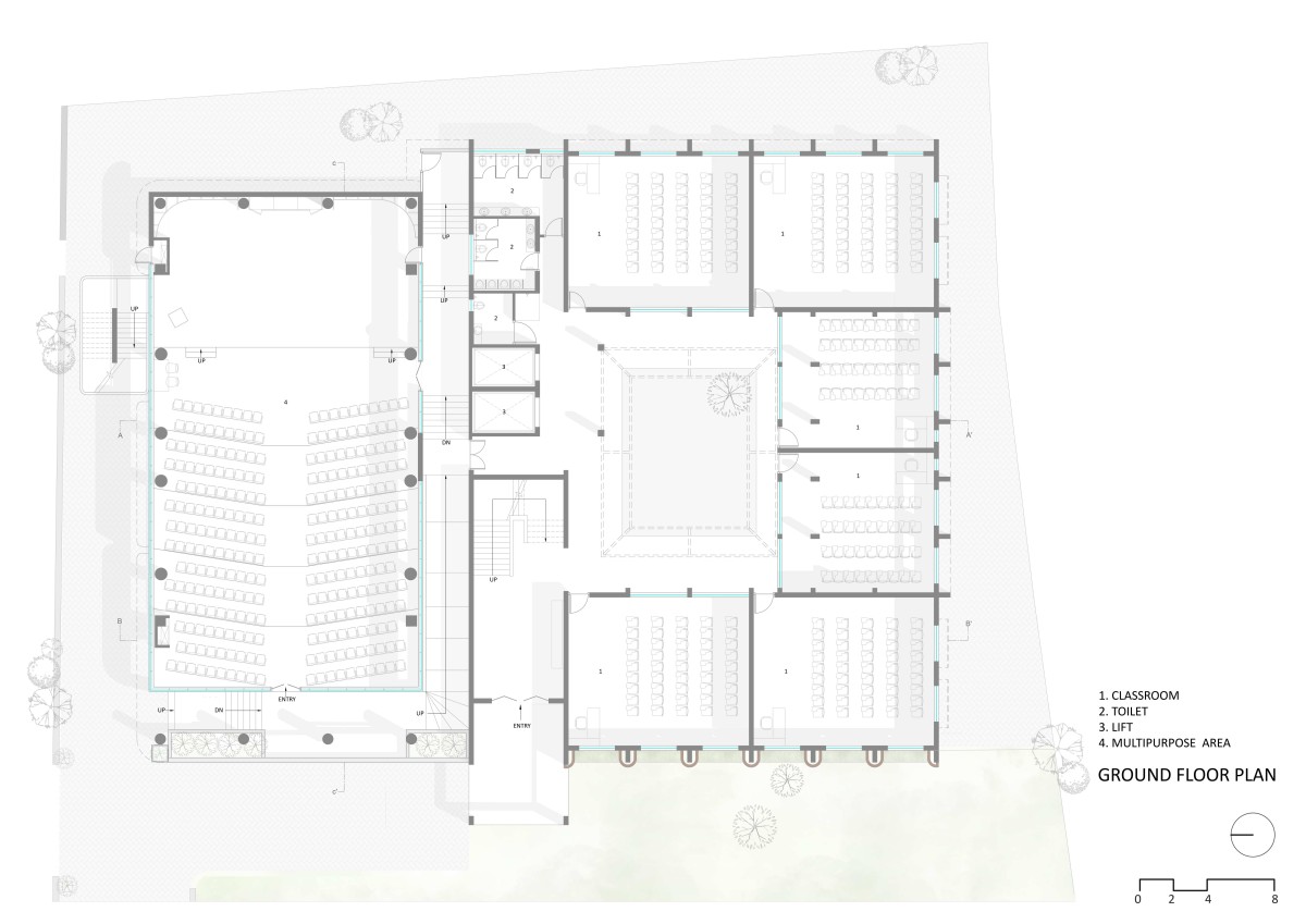 Ground Floor Plan of Nursing College Ashaktashram by Neogenesis+Studi0261
