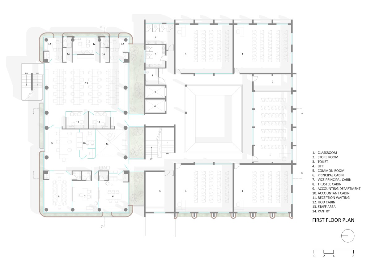 First Floor Plan of Nursing College Ashaktashram by Neogenesis+Studi0261