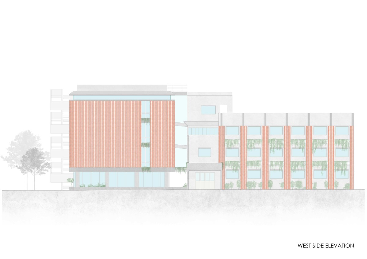 West Side Elevation of Nursing College Ashaktashram by Neogenesis+Studi0261