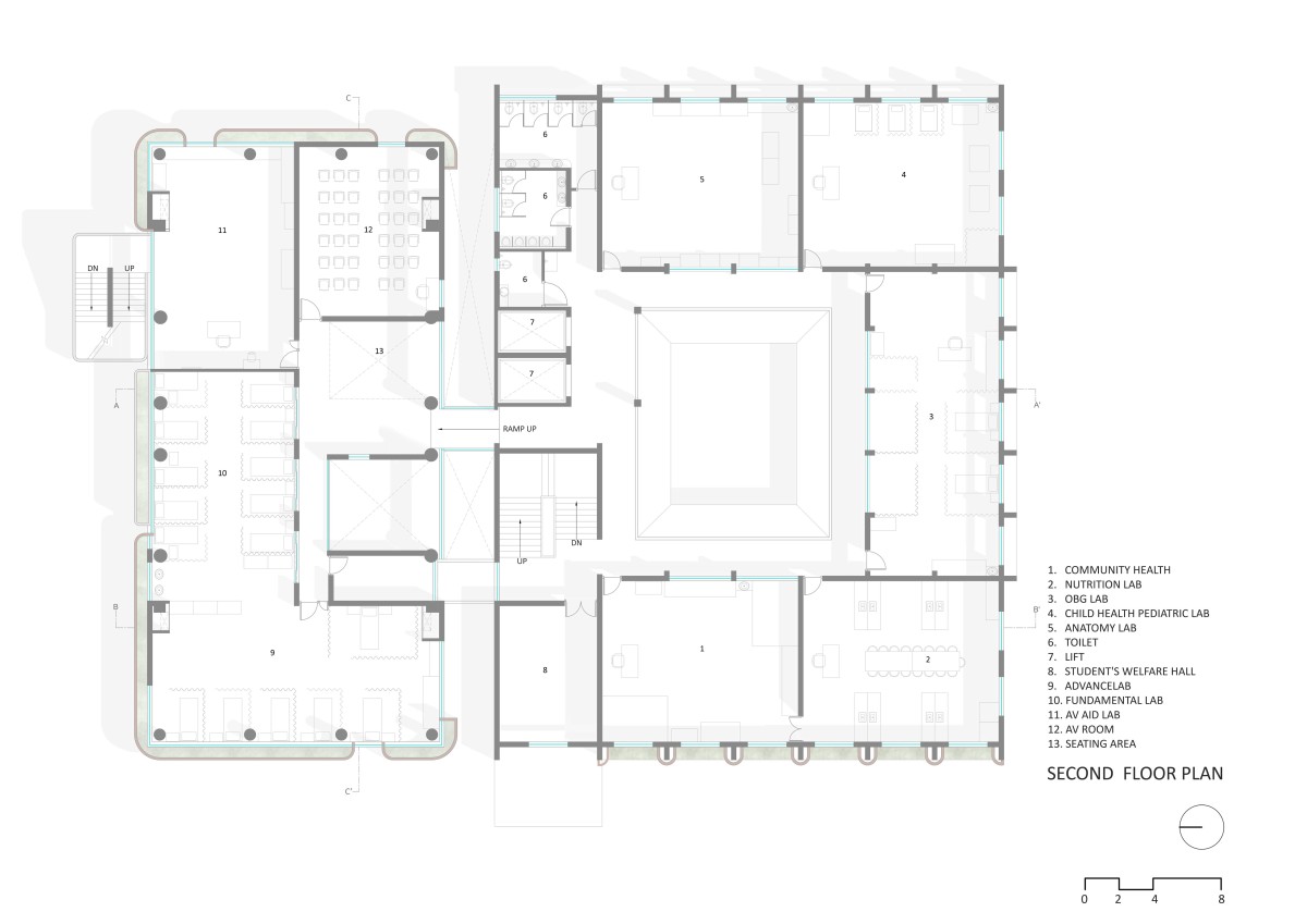 Second Floor Plan of Nursing College Ashaktashram by Neogenesis+Studi0261
