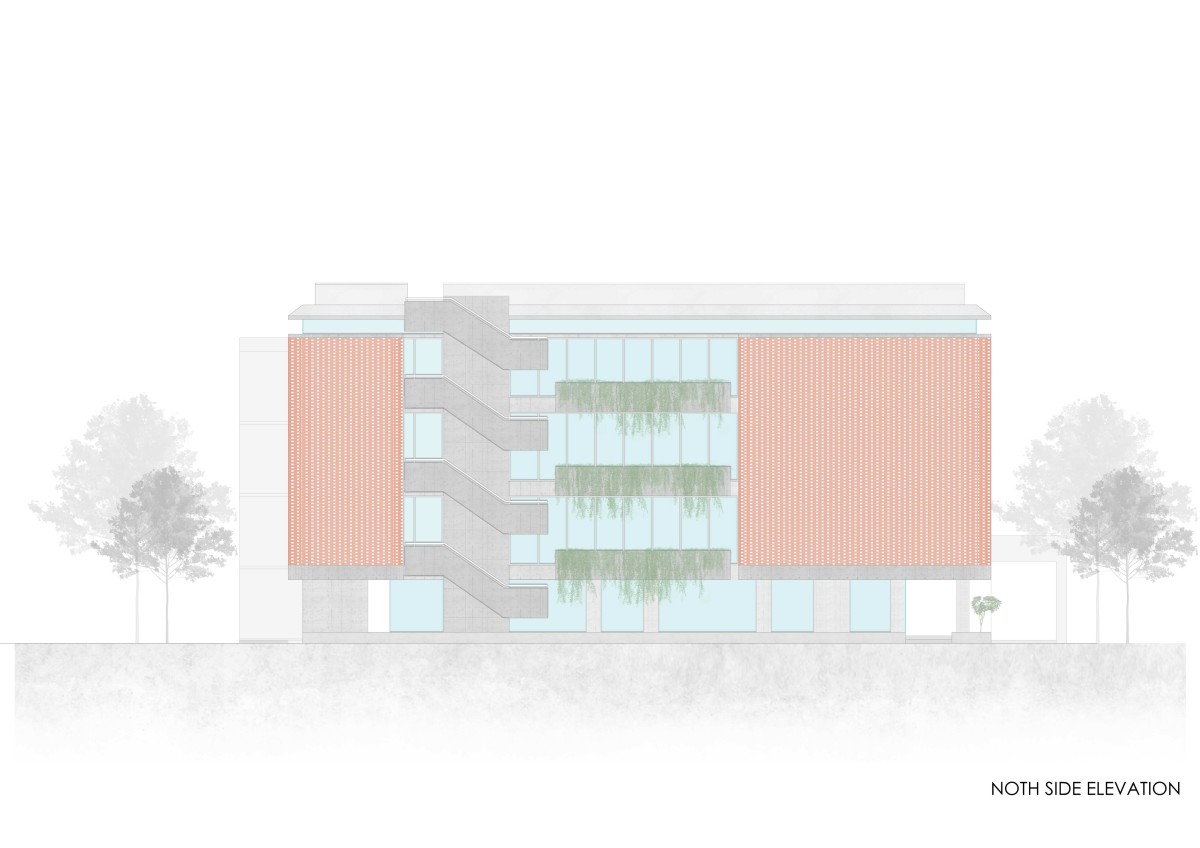 North Side Elevation of Nursing College Ashaktashram by Neogenesis+Studi0261