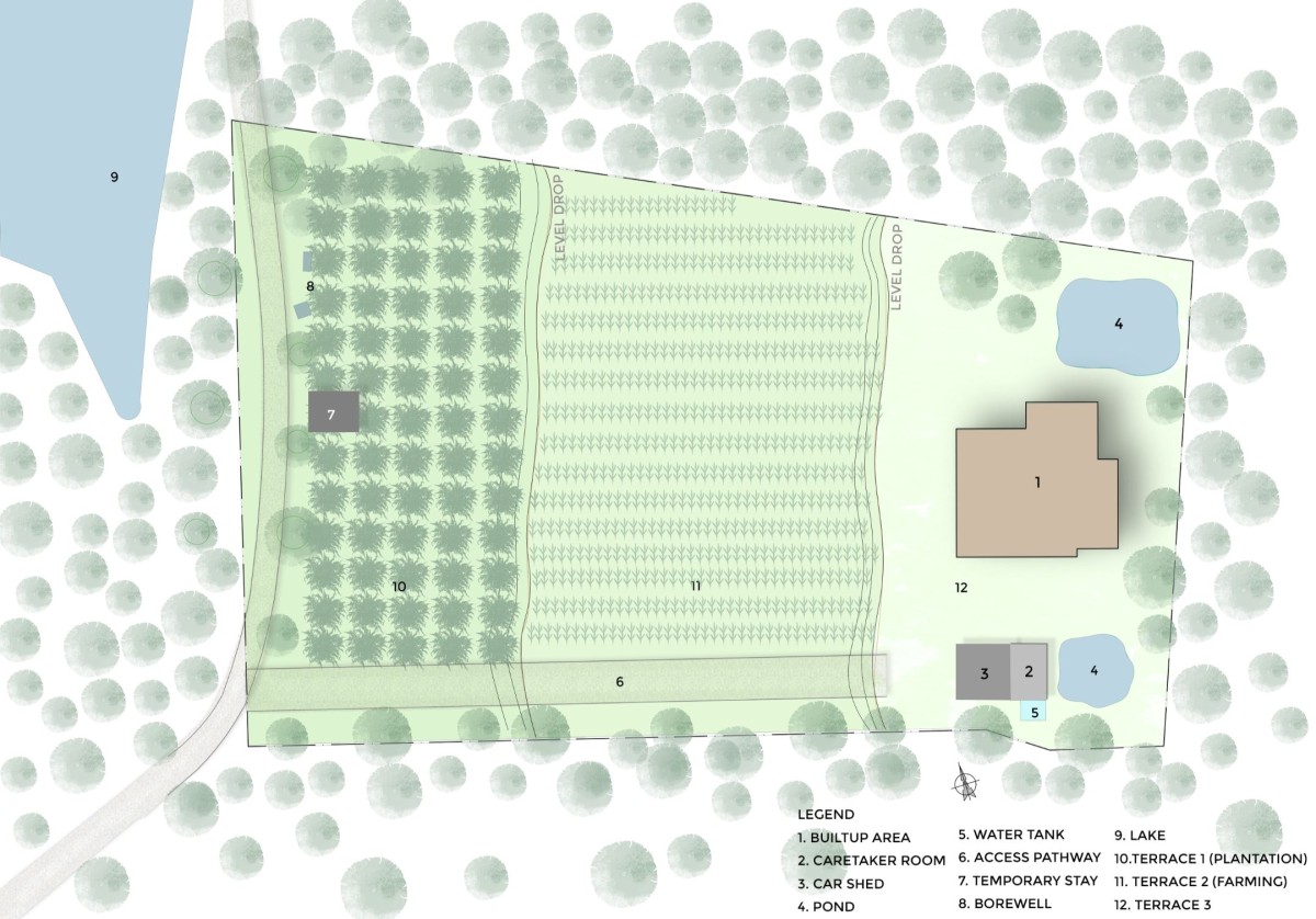 Site Plan of Composite Earth Farmhouse by Studio Verge
