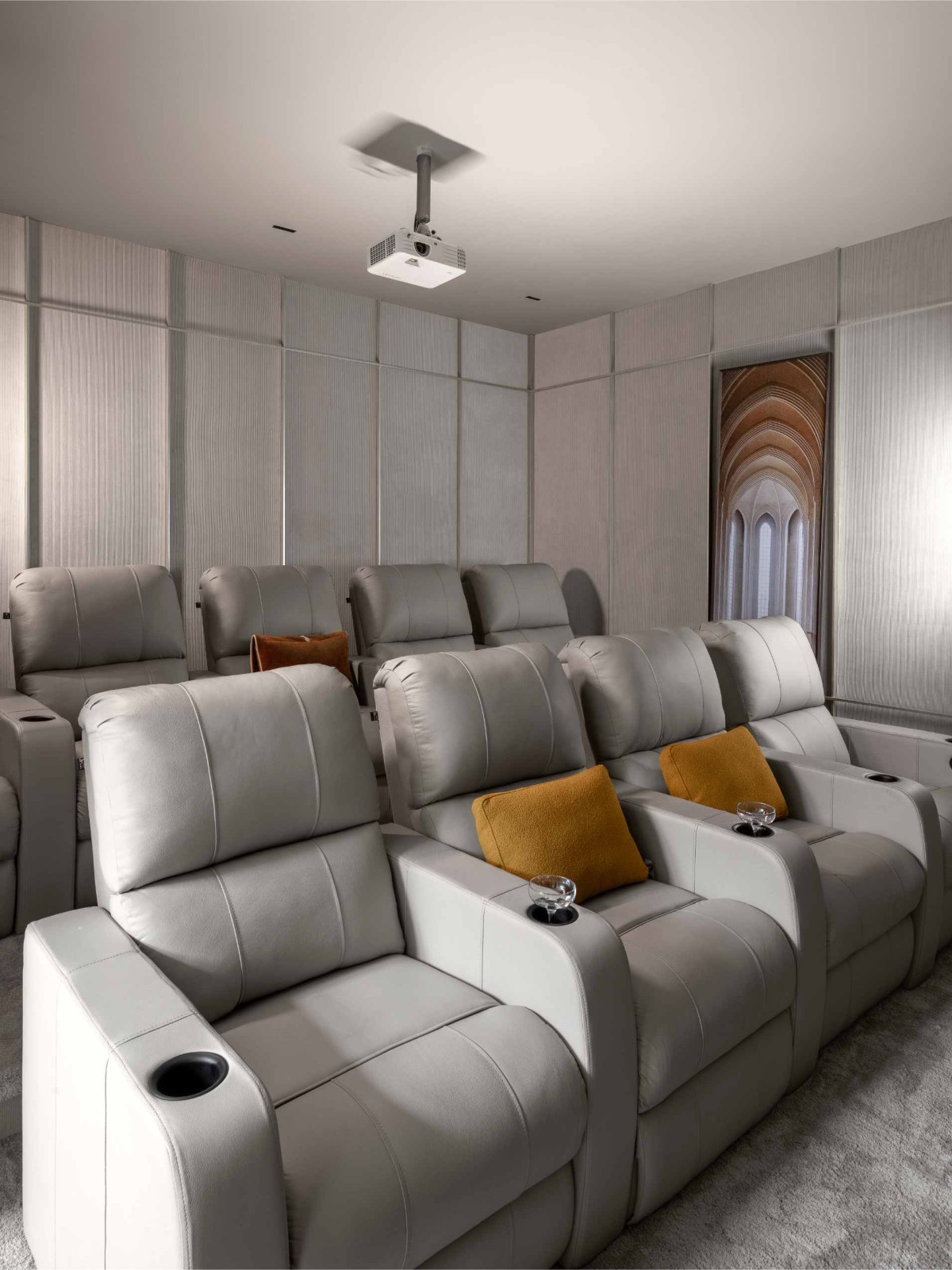 Home Theater of Citrus Adobe by Azure Interiors