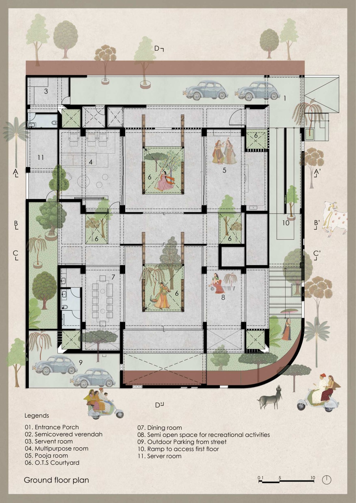 Ground floor plan of The Maze House by MISA Architects