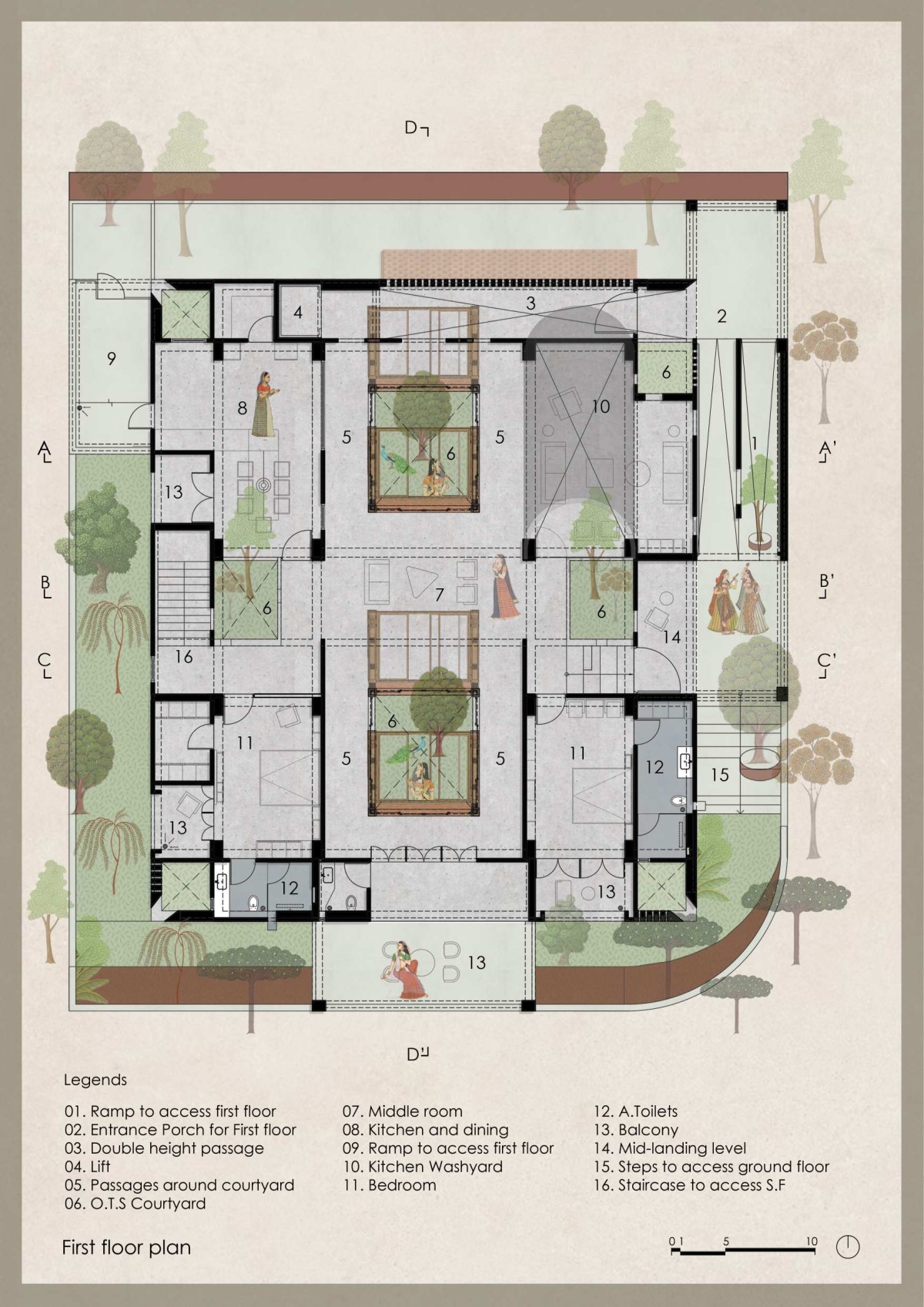 First floor plan of The Maze House by MISA Architects
