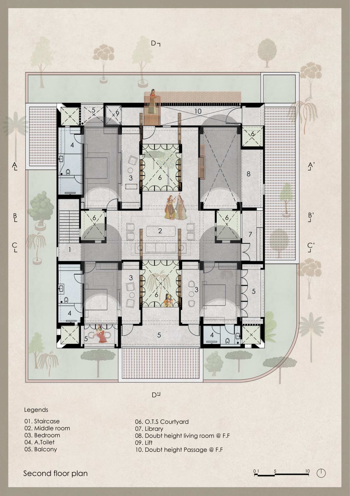 Second floor plan of The Maze House by MISA Architects